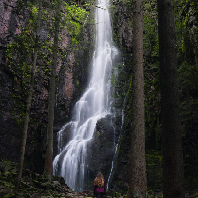 Burgbach waterfall in the Black Forest in Germany