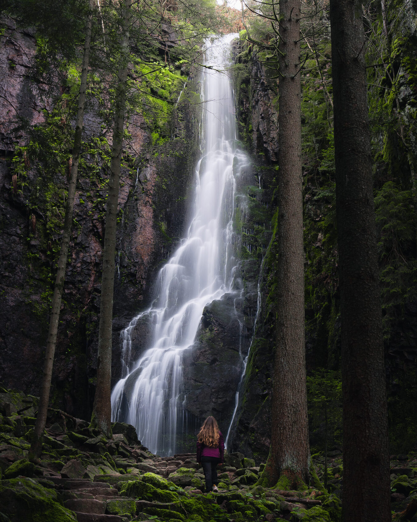 Burgbach waterfall in the Black Forest in Germany