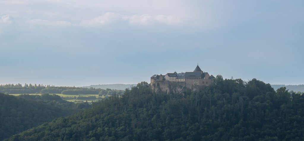 Waldeck Castle view at Kellersee-Edersee National Park in Germany