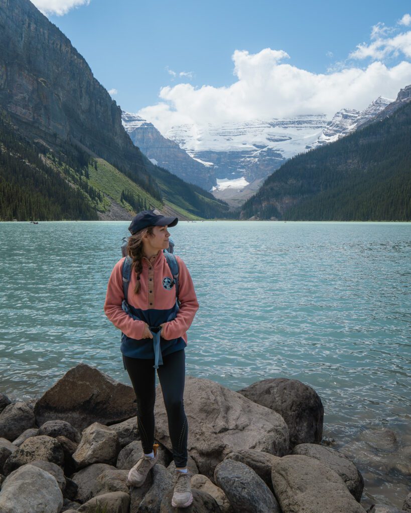 Alicia from Alive & Roaming portrait at Lake Louise in Banff National Park in Canada