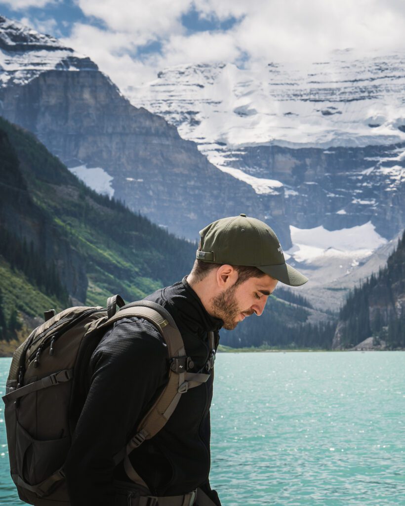 Ruben from Alive & Roaming portrait at Lake Louis in Banff National Park in Canada