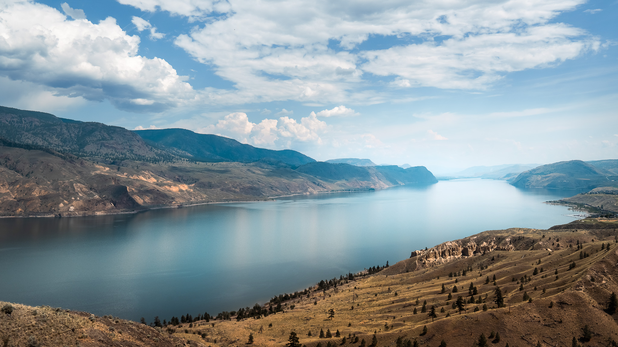 Views of the Kamloops lake in British Columbia.
