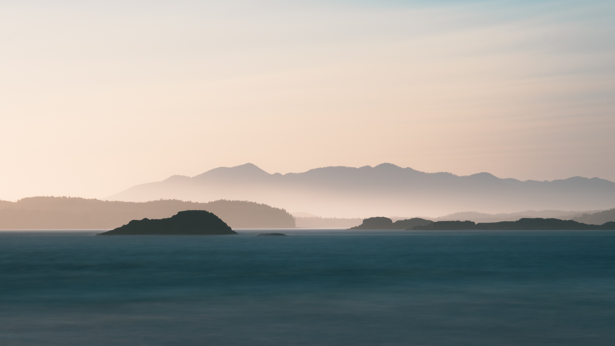 Vistas Vancouver Island desde ferry, Canadá