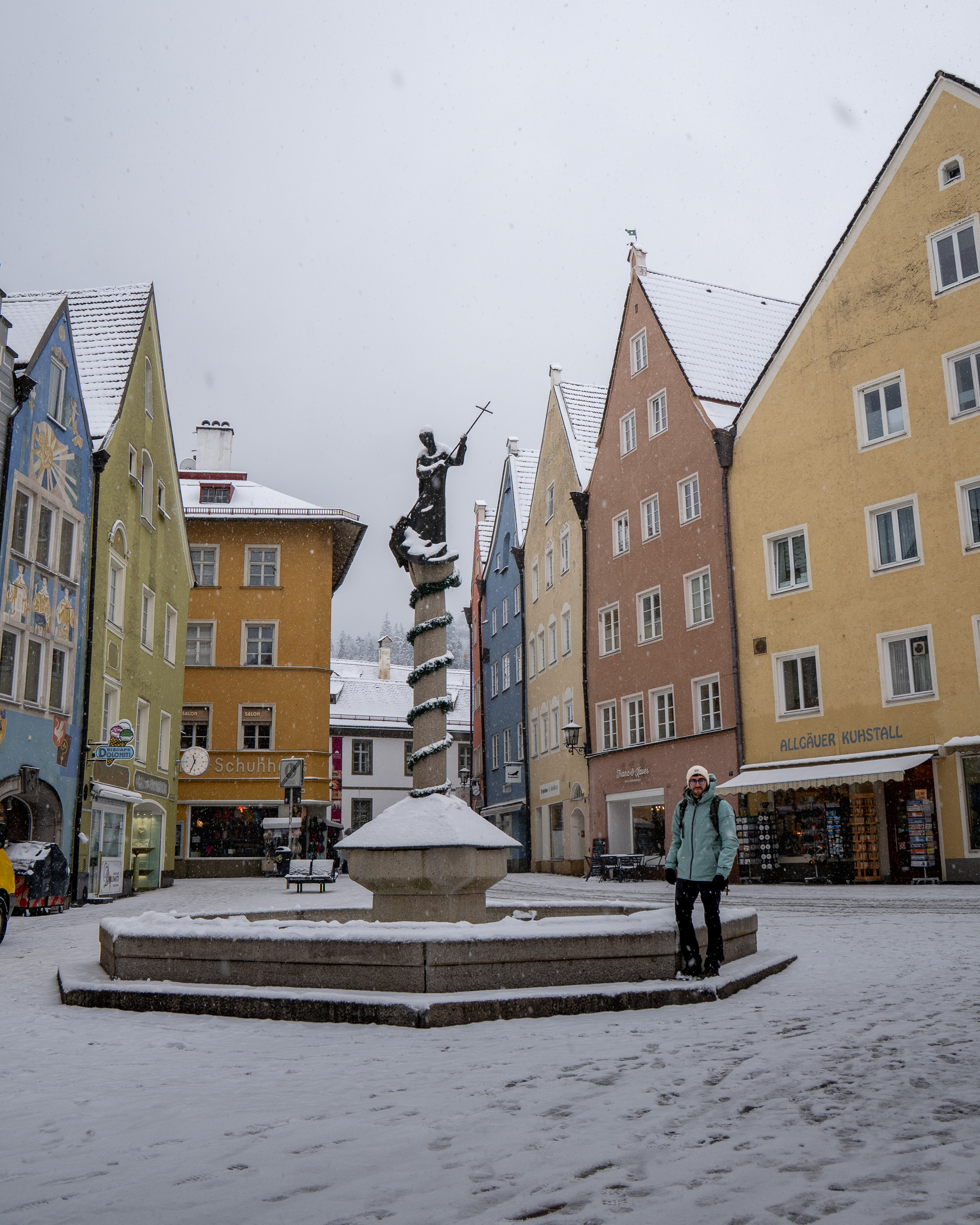 Casco antiguo de Füssen en invierno