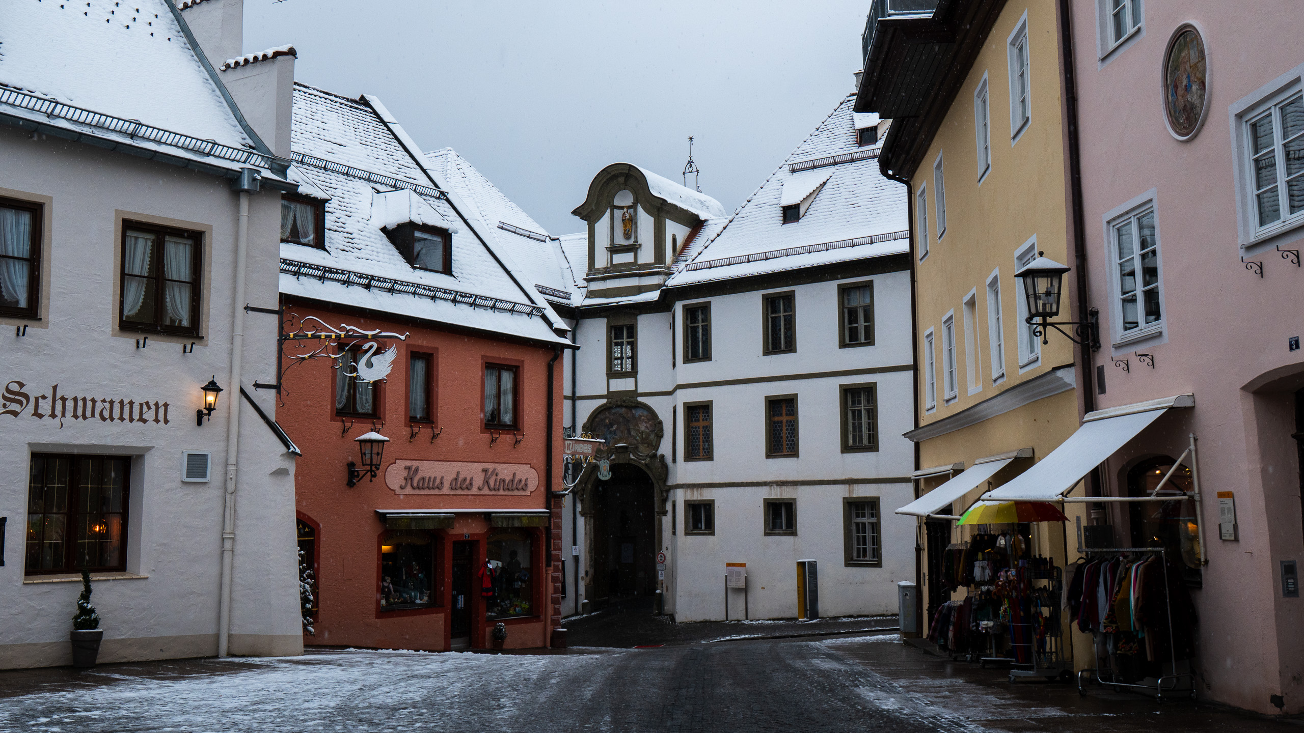 Casco antiguo de Füssen en invierno