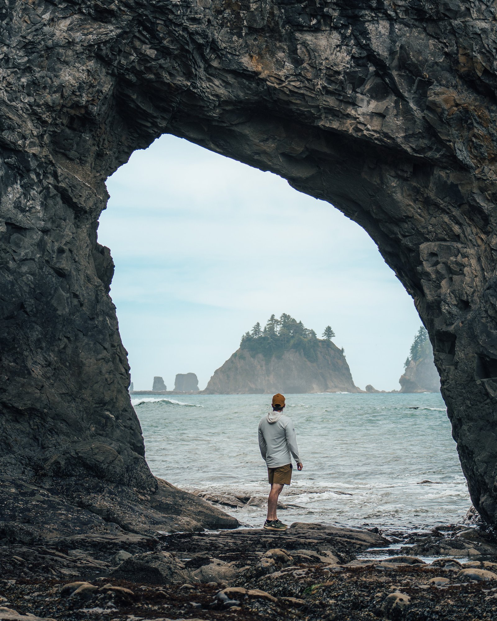 Arco natural Hole in the Wall en Rialto Beach